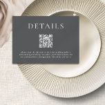 Modern Typorgraphy QR Code Wedding Details Grey Enclosure Card<br><div class="desc">Modern Typorgraphy QR Code Wedding Details Grey. A fully customisable design. Easily personalise as required.</div>