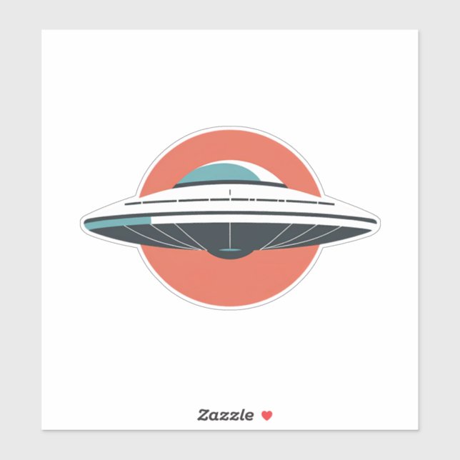 Modern UFO Minimalist Design Sticker (Sheet)