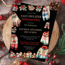 Modern Ugly Christmas Sweater Gift Exchange Party Invitation