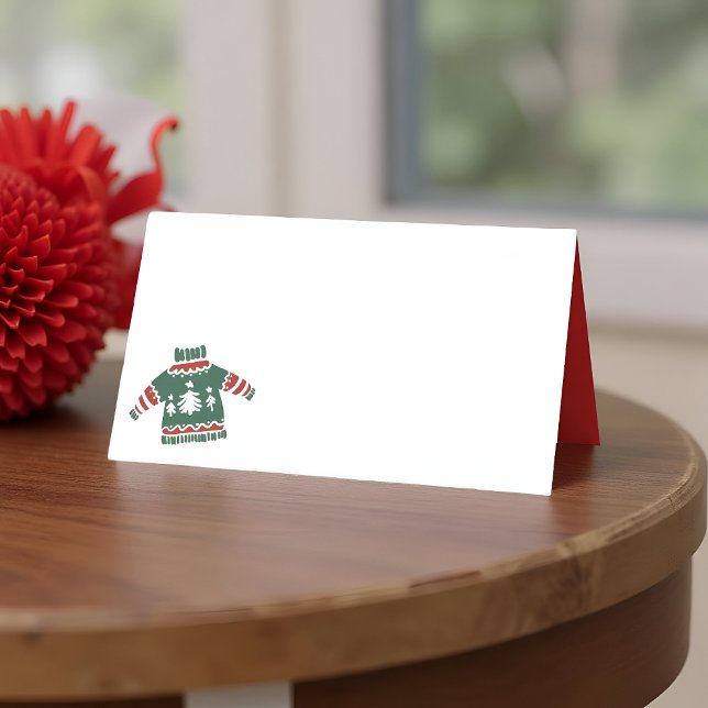 Modern Ugly Christmas Sweater  | Holiday Place Card (Creator Uploaded)