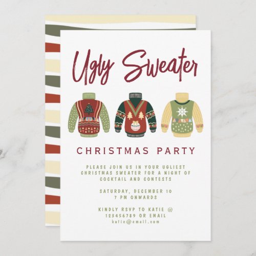 Modern Ugly Sweater Christmas Party Invitation