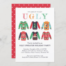 Modern Ugly Sweater Holiday Party Cute Christmas Invitation