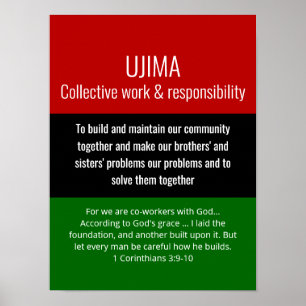 Modern UJIMA Collective Work Christian Kwanzaa Poster