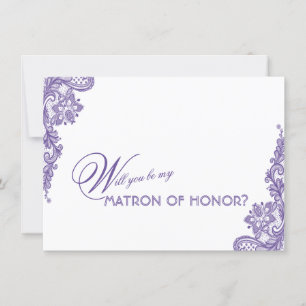 Modern Ultra Violet Lace Wedding Matron of Honor