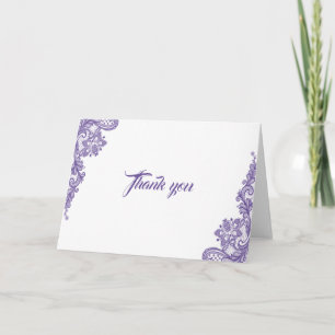 Modern Ultra Violet Lace Wedding Thank you