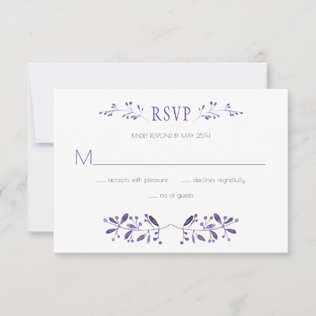Modern Ultra Violet Wedding RSVP | (Front)