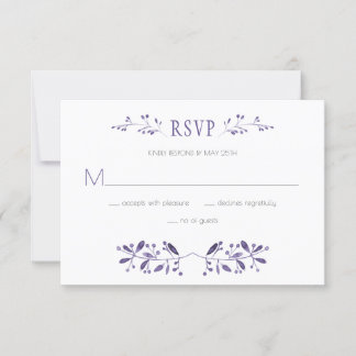 Modern Ultra Violet Wedding RSVP | Card