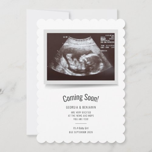 Modern Ultrasound Photo Coming soon Pregnancy Announcement