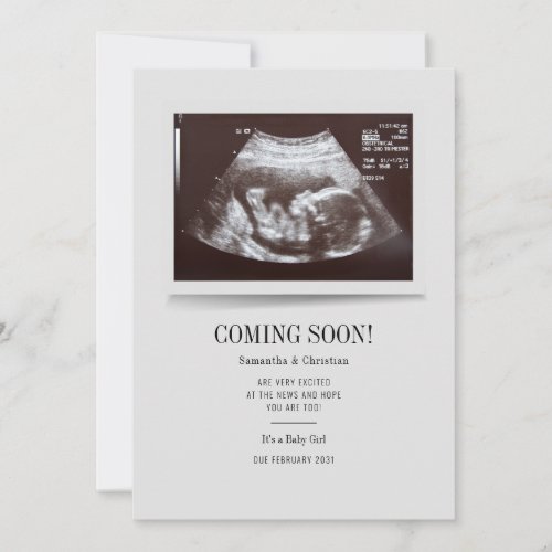 Modern Ultrasound Photo Pregnancy Announcement