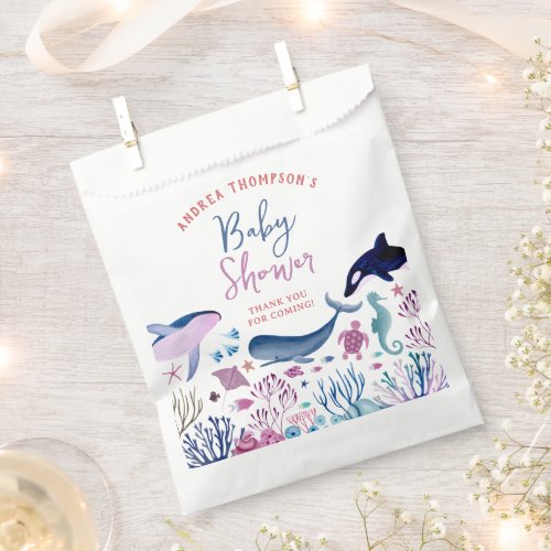 Modern Under the Sea Gender Neutral Baby Shower Favor Bag