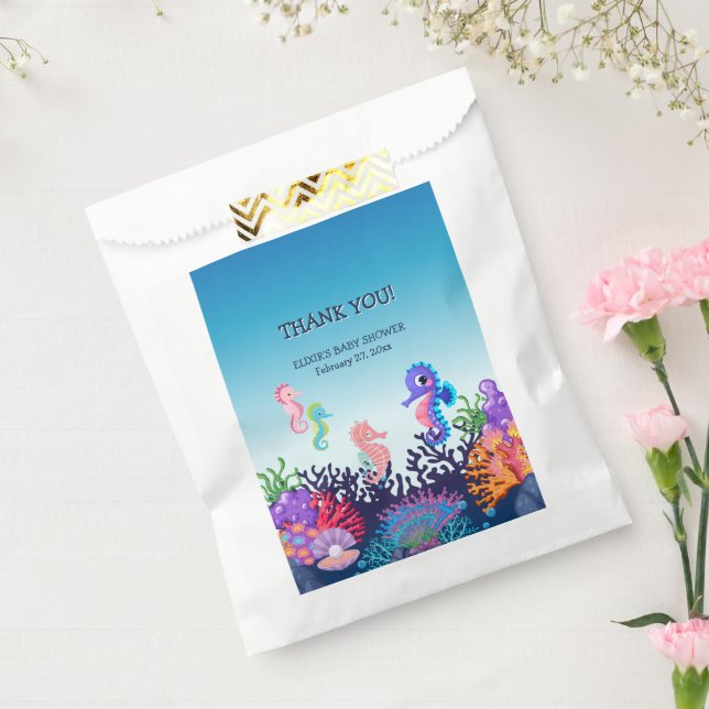 Modern Under the Sea Seahorse Baby Shower Favor Bag (Sealed)