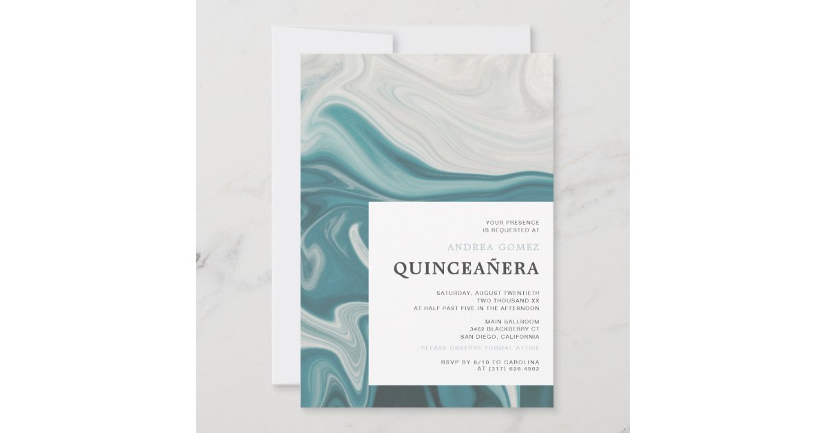Modern Under The Sea Theme Quinceañera Invitation | Zazzle.com