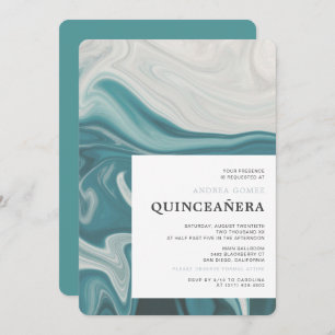 Modern Under The Sea Theme Quinceañera Invitation