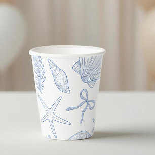 Modern Under The Sea You Soon Blue Baby Shower Paper Cups