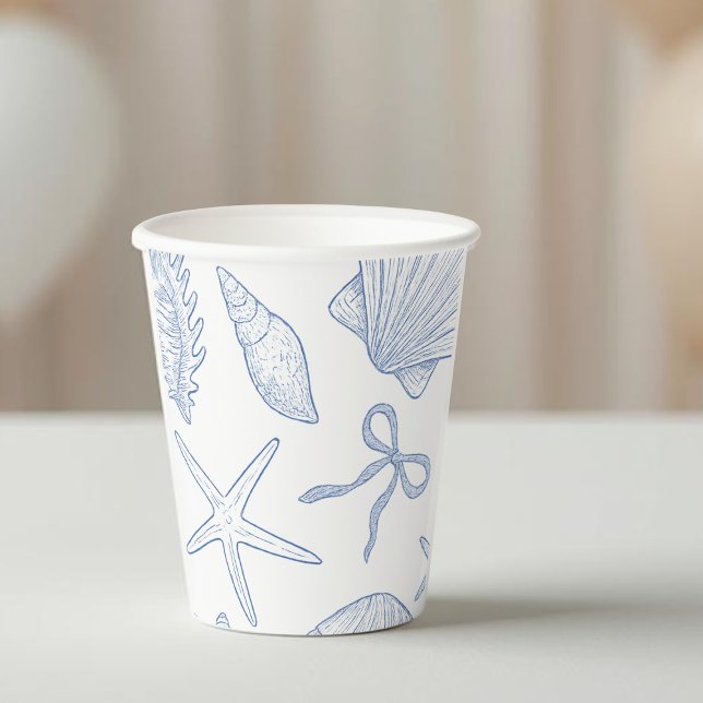 Modern Under The Sea You Soon Blue Baby Shower Paper Cups (Creator Uploaded)