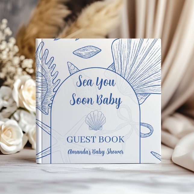 Modern Under The Sea You Soon Blue Boy Baby Shower Guest Book (Creator Uploaded)