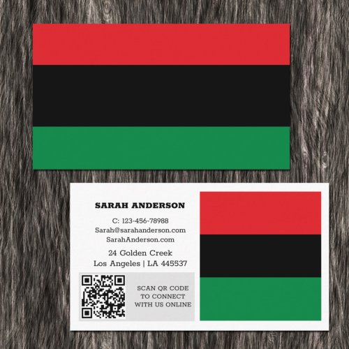 Modern UNIA Business Card Pan African Flag Business Card