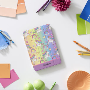 Modern Unicorn and Rainbow Pattern iPad Mini Cover
