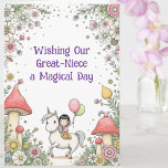 Modern Unicorn Custom Girl's Family Birthday Card