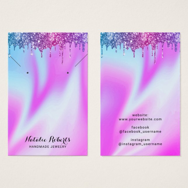 Modern Unicorn Drips Jewelry Earring Display (Front & Back)