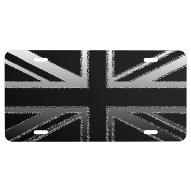 Modern Union Jack Flag License Plate (Front)