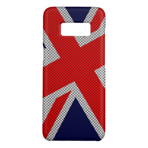 Modern Union Jack on Carbon Fiber Style Print Case_Mate Samsung Galaxy S8 Case