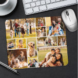 Modern Unique 12 Photo Collage Mouse Pad<br><div class="desc">Create a photo collage mouse pad utilizing this easy-to-upload photo collage template featuring 12 pictures in various shapes and sizes, both horizontal and vertical to accommodate a wide variety of photo subjects. Add text as an overlay to personalize with a name or other custom text by clicking EDIT in the...</div>