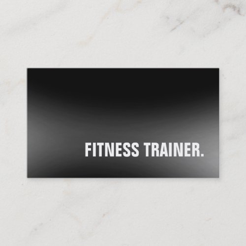Modern Unique Black Grey Fitness Trainer Business Card