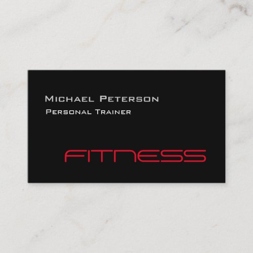 Modern Unique Black Red Personal Trainer Business Card