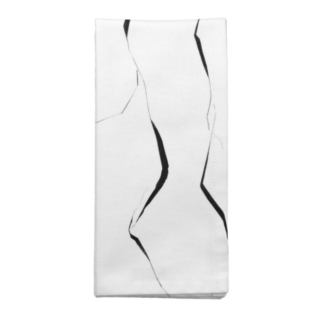 Modern Unique Black White Marble Pattern Cloth Napkin (Folded)