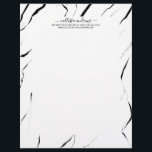 Modern Unique Black White Marble Pattern Letterhead<br><div class="desc">This modern and trendy pattern is perfect for any stylish man or woman. It features a contemporary and cool intricated lined marble pattern in black and white. It's elegant, simple, sleek, and unique. ***IMPORTANT DESIGN NOTE: For any custom design request such as matching product requests, color changes, placement changes, or...</div>