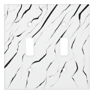 Modern Unique Black White Marble Pattern Light Swi Switch Cover