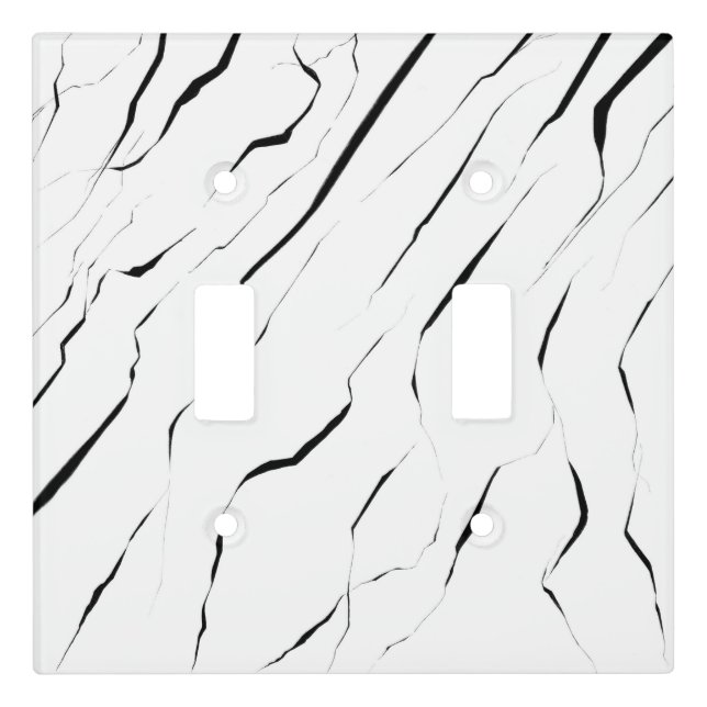 Modern Unique Black White Marble Pattern Light Swi Switch Cover (Front)