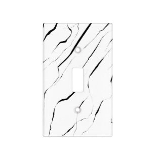 Modern Unique Black White Marble Pattern Light Switch Cover