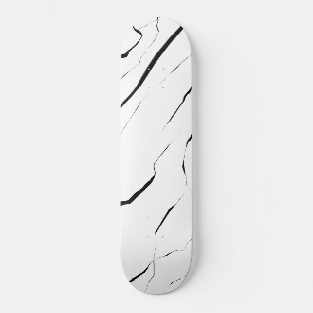Modern Unique Black White Marble Pattern Skateboard (Front)