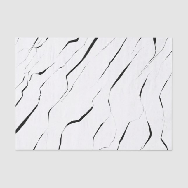 Modern Unique Black White Marble Pattern Tissue Paper (Front)