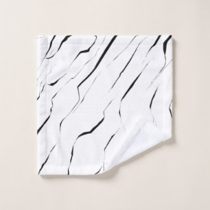 Modern Unique Black White Marble Pattern Wash Cloth