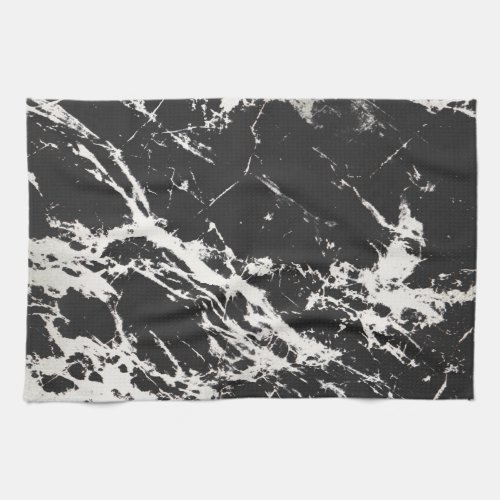 Modern Unique Black White Marble Stone Pattern Kitchen Towel