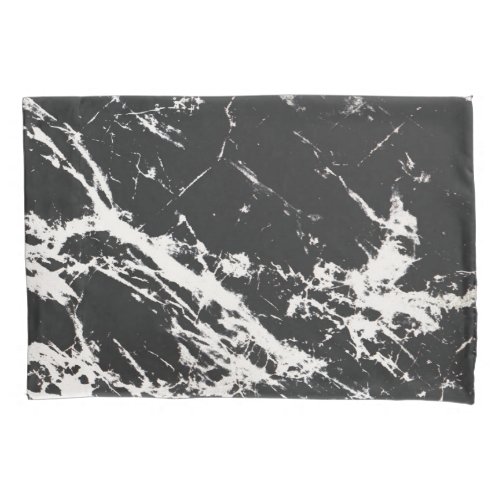 Modern Unique Black White Marble Stone Pattern Pillow Case