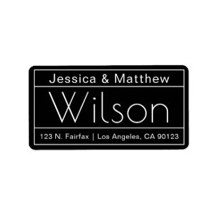 Modern Unique Black & White Return Address Label