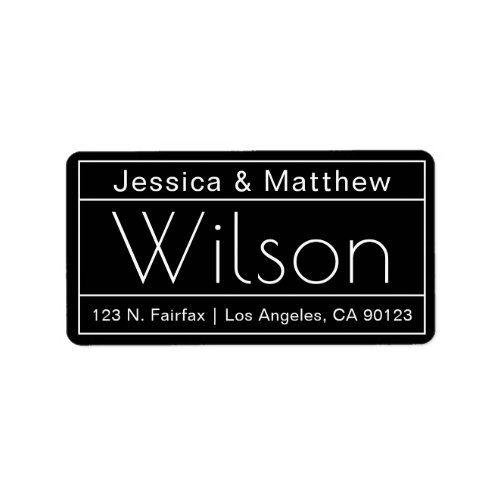 Modern Unique Black  White Return Address Label