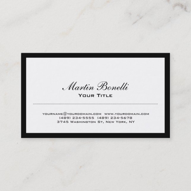 Modern Unique Black & White Trendy Business Card (Front)