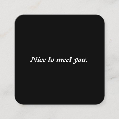 Modern Unique Black White Typography Life Coach Square Business Card
