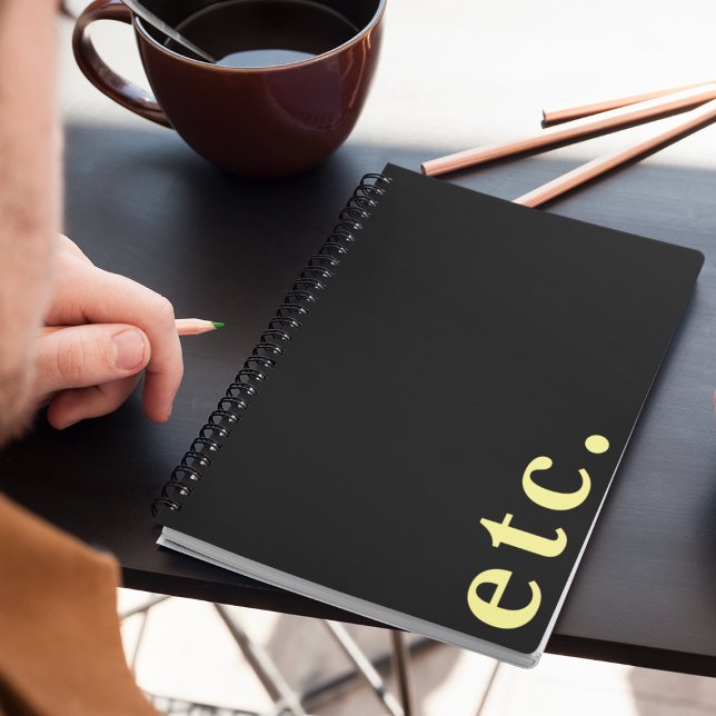 Modern Unique Black & Yellow Bold Typography Notebook (Creator Uploaded)