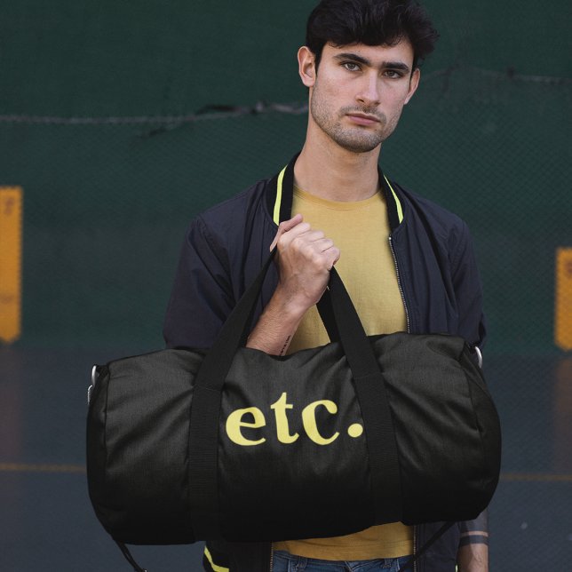 Modern Unique Black & Yellow Gym Sports Accessory Duffle Bag (Creator Uploaded)