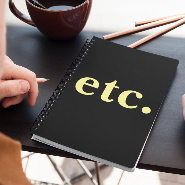 Modern Unique Black & Yellow Typography Quote Notebook (Creator Uploaded)