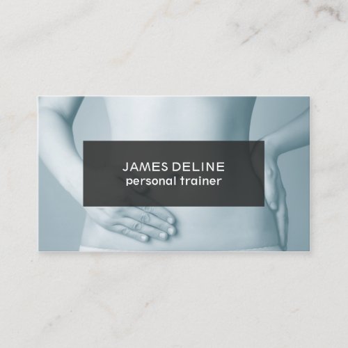 Modern Unique Blue Gray Personal Trainer Business Card