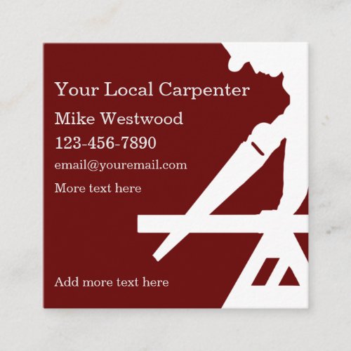 Modern Unique Carpenter Business Cards