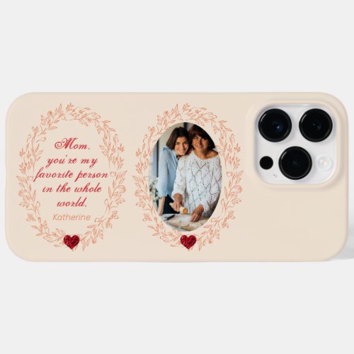 Modern Unique Cute Heart Mom Photo Mothers Day  Case_Mate iPhone 14 Pro Max Case