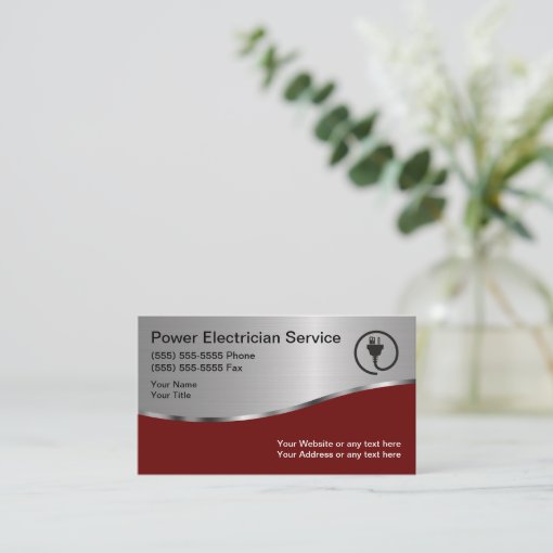 Modern Unique Electrician Business Card | Zazzle